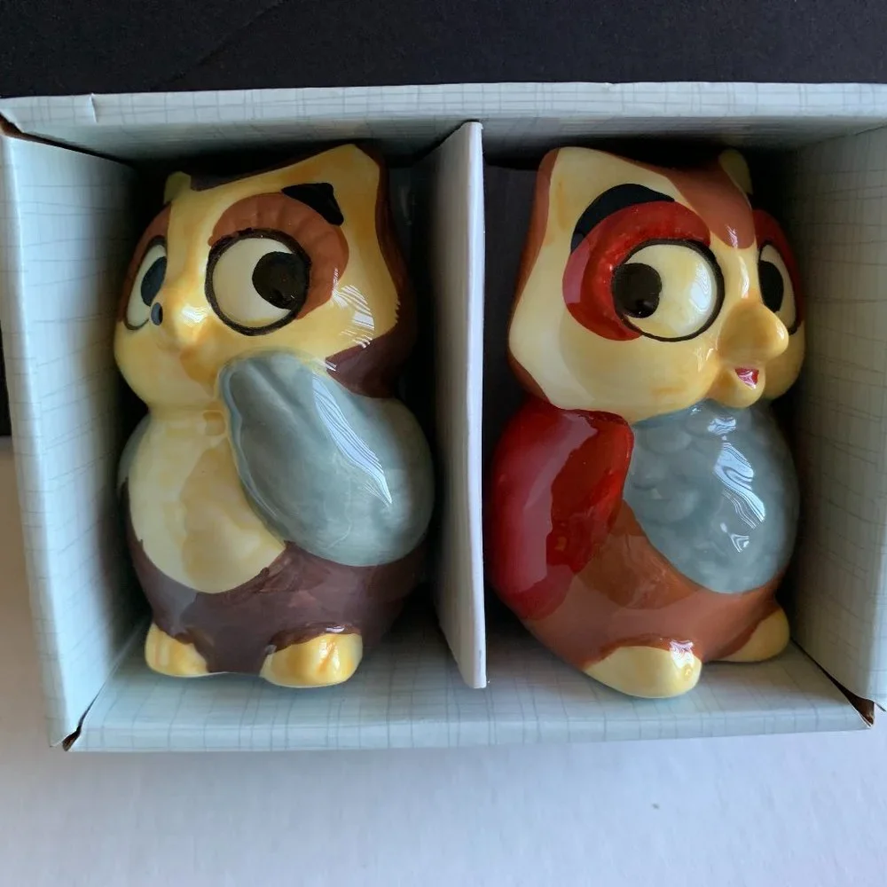 Pfaltzgraff Collectables Hand Painted Sculpted Owl Salt & Pepper Shakers NEW - Picture 2 of 7
